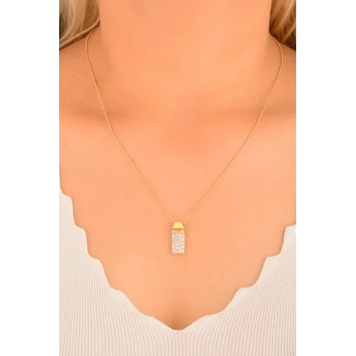 Cebeci 14 Ayar Taşlı Altın Kolye Ucu