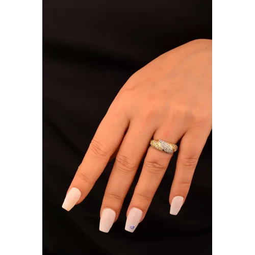 Cebeci 14 Ayar Taşlı Altın Yüzük