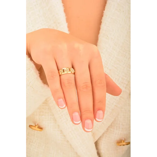 Cebeci 14 Ayar Taşlı Altın Yüzük