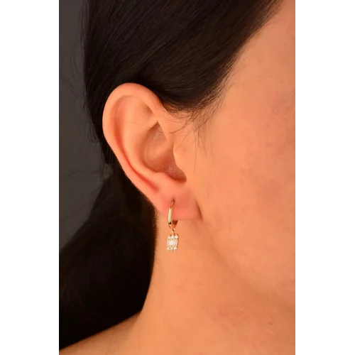 Cebeci 14 Ayar Taşlı Küpe