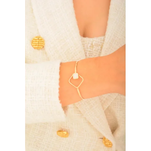 Cebeci 14 Ayar Taşlı Rose Altın Bilezik