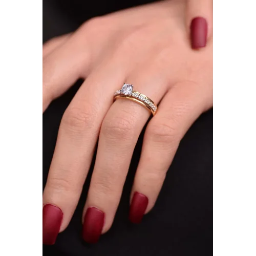 Cebeci 14 Ayar Tektaş Altın Yüzük