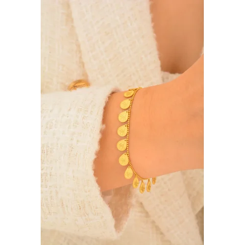 Cebeci 14 Ayar Tuğralı Altın Bileklik