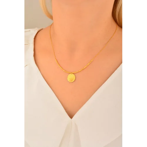 Cebeci 14 Ayar Tuğralı Dorika Altın Kolye