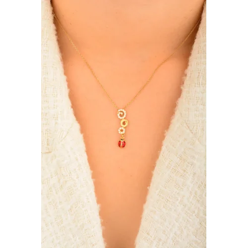 Cebeci 14 Ayar Uğur Böceği Altın Kolye