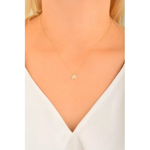 Cebeci 14 Ayar Yıldız Altın Kolye