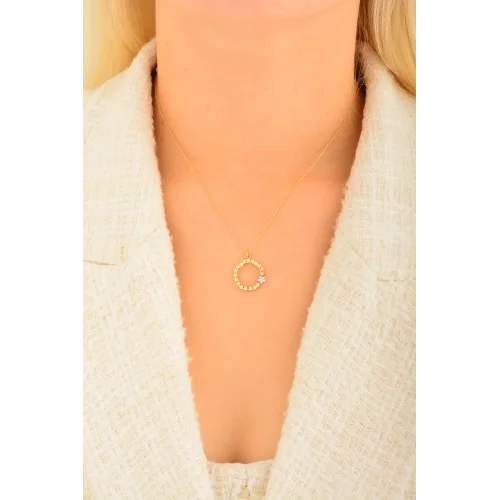 Cebeci 14 Ayar Yıldız Halkalı Altın Kolye