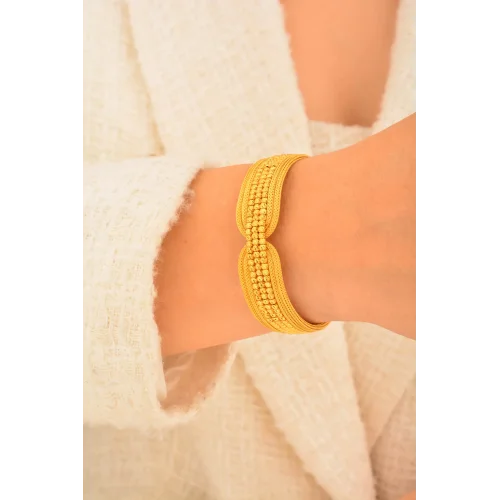 Cebeci 22 Ayar Dorikalı Hasır Kelepçe Altın Bileklik