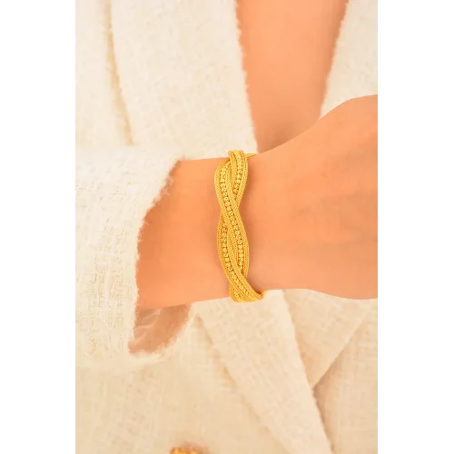 Cebeci 22 Ayar Dorikalı Örgü Hasır Altın Bileklik