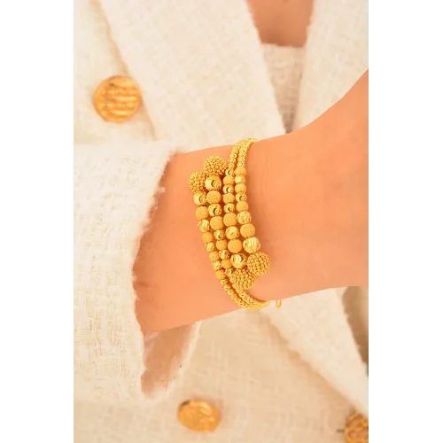 Cebeci 22 Ayar Double Line Mat Kelepçe Altın Bilezik