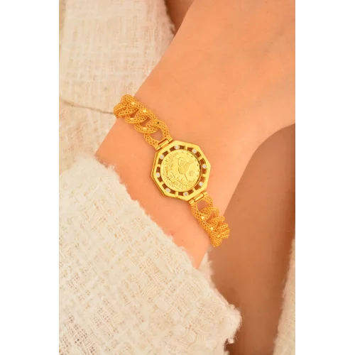 Cebeci 22 Ayar Tuğralı Altın Bileklik