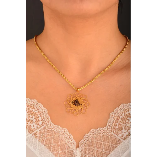 Cebeci 22 Ayar Tuğralı Altın Kolye Ucu