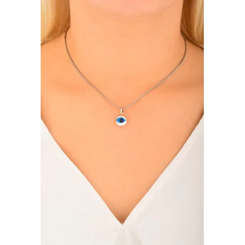 Cebeci 14 Ayar Göz Beyaz Altın Kolye Ucu