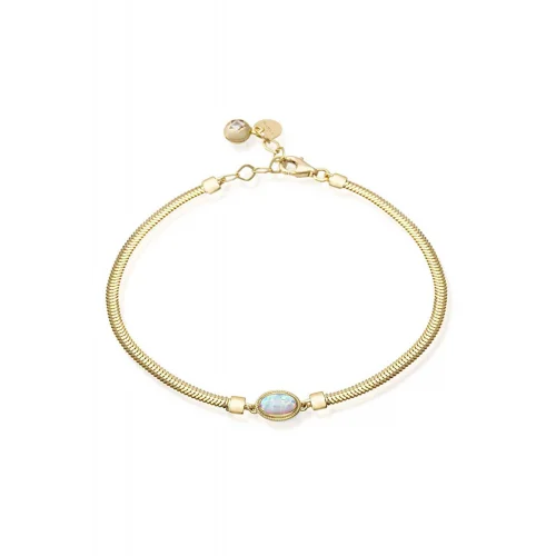 Cebeci 14 Ayar Balıksırtı Sedefli Altın Bileklik