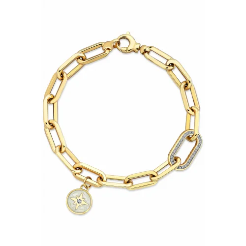 Cebeci 14 Ayar Sedef Yıldız Altın Bileklik