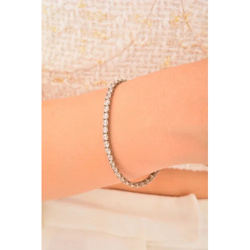 Cebeci 14 Ayar Taşlı Suyolu Altın Bileklik