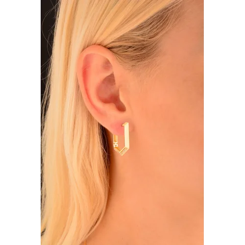 Cebeci 14 Ayar Altın Taşlı Küpe