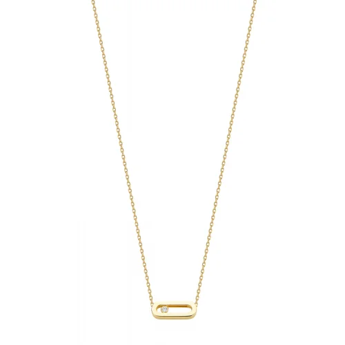 Cebeci 14 Ayar Ataç Hareketli Altın Taşlı Kolye