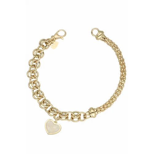 Cebeci 14 Ayar Sedefli Kalp Altın Bileklik