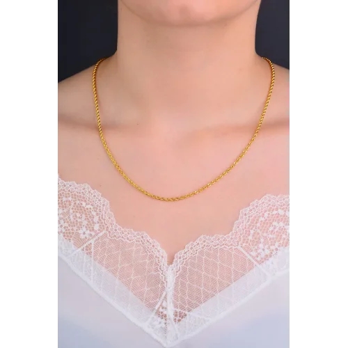 Cebeci 14 Ayar Burgu Zincir Altın Kolye