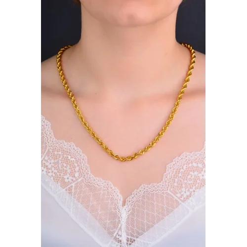 Cebeci 14 Ayar Burgu Zincir Altın Kolye