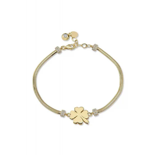 Cebeci 14 Ayar Balıksırtı Altın Yonca Bileklik