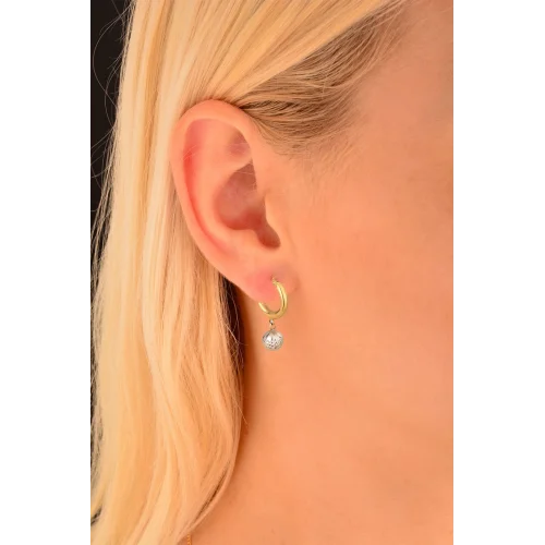 Cebeci 14 Ayar Beyaz Altın Toplu Küpe