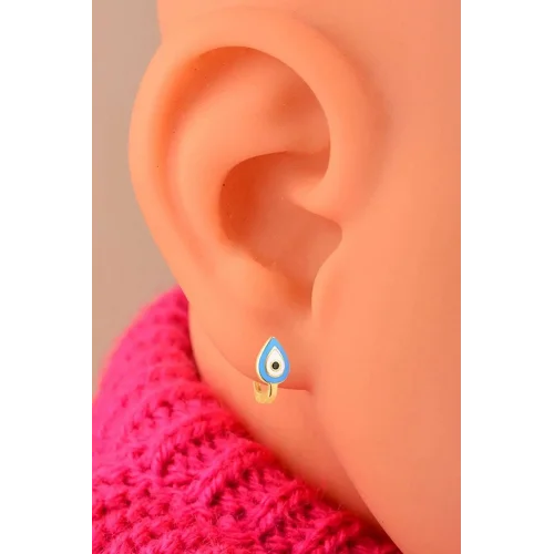 Cebeci 14 Ayar Gözboncuklu Altın Çocuk Küpe