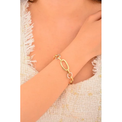 Cebeci 14 Ayar Renkli Altın Halka Bileklik