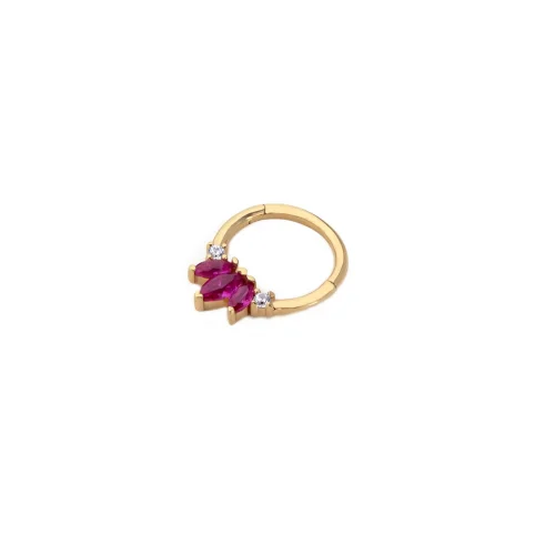 Cebeci 14 Ayar Renkli Taşlı Altın Helix