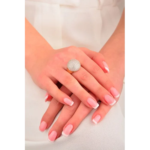 Cebeci 14 Ayar Yuvarlak Taşlı Anne Yüzük