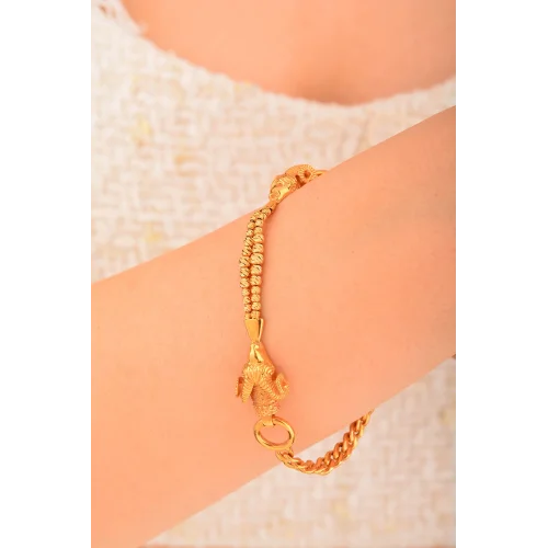 Cebeci 22 Ayar Koç Başı Altın Bileklik