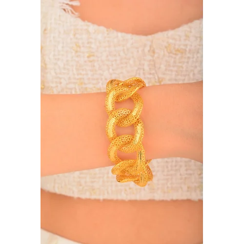 Cebeci 22 Ayar Uzay Yolu Desenli Altın Bileklik