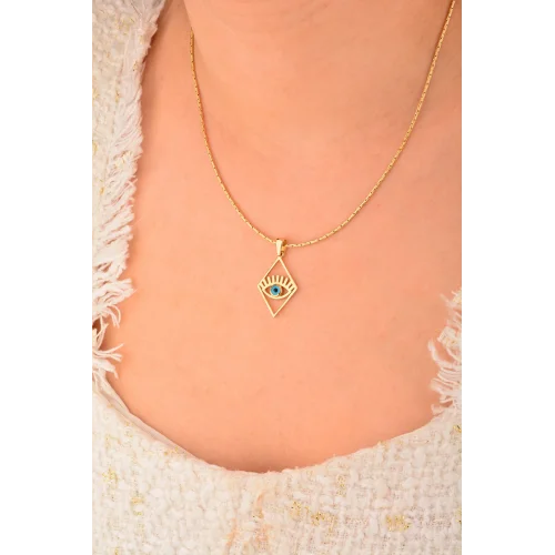 Cebeci 14 Ayar Gözboncuklu Altın Kolye Ucu