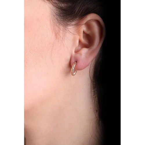 Cebeci 14 Ayar Sarmal Halka Altın Küpe