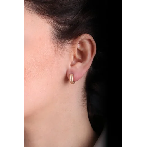 Cebeci 14 Ayar Mat Halka Altın Küpe