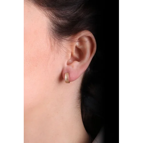 Cebeci 14 Ayar Mat Halka Altın Küpe