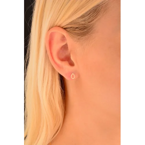 Cebeci 14 Ayar Su Damlası Rose Altın Küpe