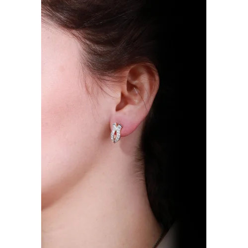 Cebeci 14 Ayar Taşlı Lale Altın Küpe