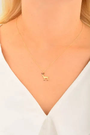 Cebeci 14 Ayar Altın Geyik Kolye