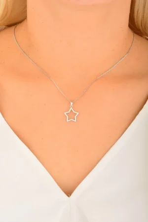 Cebeci 14 Ayar Altın Taşlı Yıldız Kolye Ucu