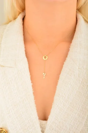 Cebeci 14 Ayar Aşk Anahtar Altın Kolye