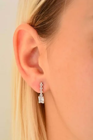 Cebeci 14 Ayar Baget Taşlı Küpe