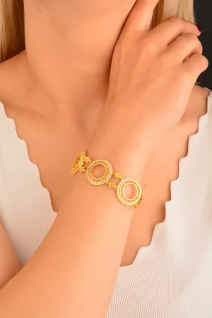 Cebeci 14 Ayar Çerçeveli Altın Bileklik