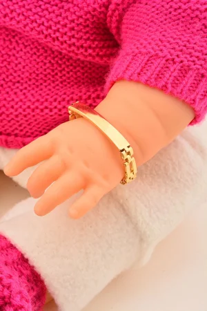 Cebeci 14 Ayar Çocuk Altın Künye Şerit Bileklik