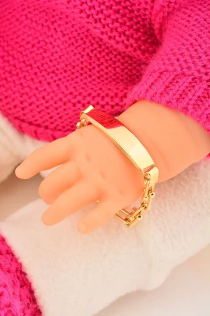 Cebeci 14 Ayar Çocuk Altın Şerit Künye Bileklik