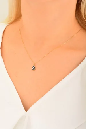 Cebeci 14 Ayar Damla Nazar Boncuğu Altın Kolye