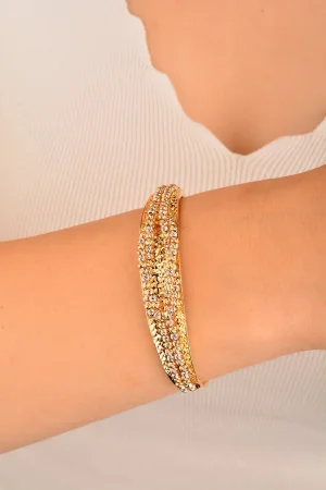 Cebeci 14 Ayar Dorikalı Çok Renkli Altın Bilezik