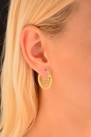 Cebeci 14 Ayar Dorikalı Halka Altın Küpe