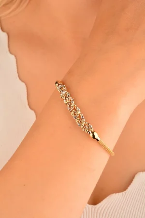 Cebeci 14 Ayar Dorikalı Hasır İp Altın Bileklik